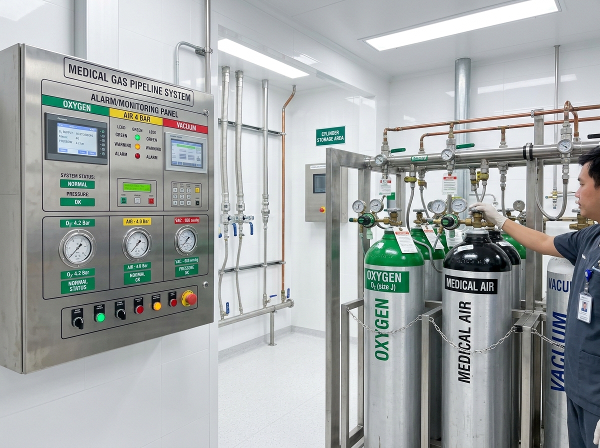 Medical gas pipeline manifold