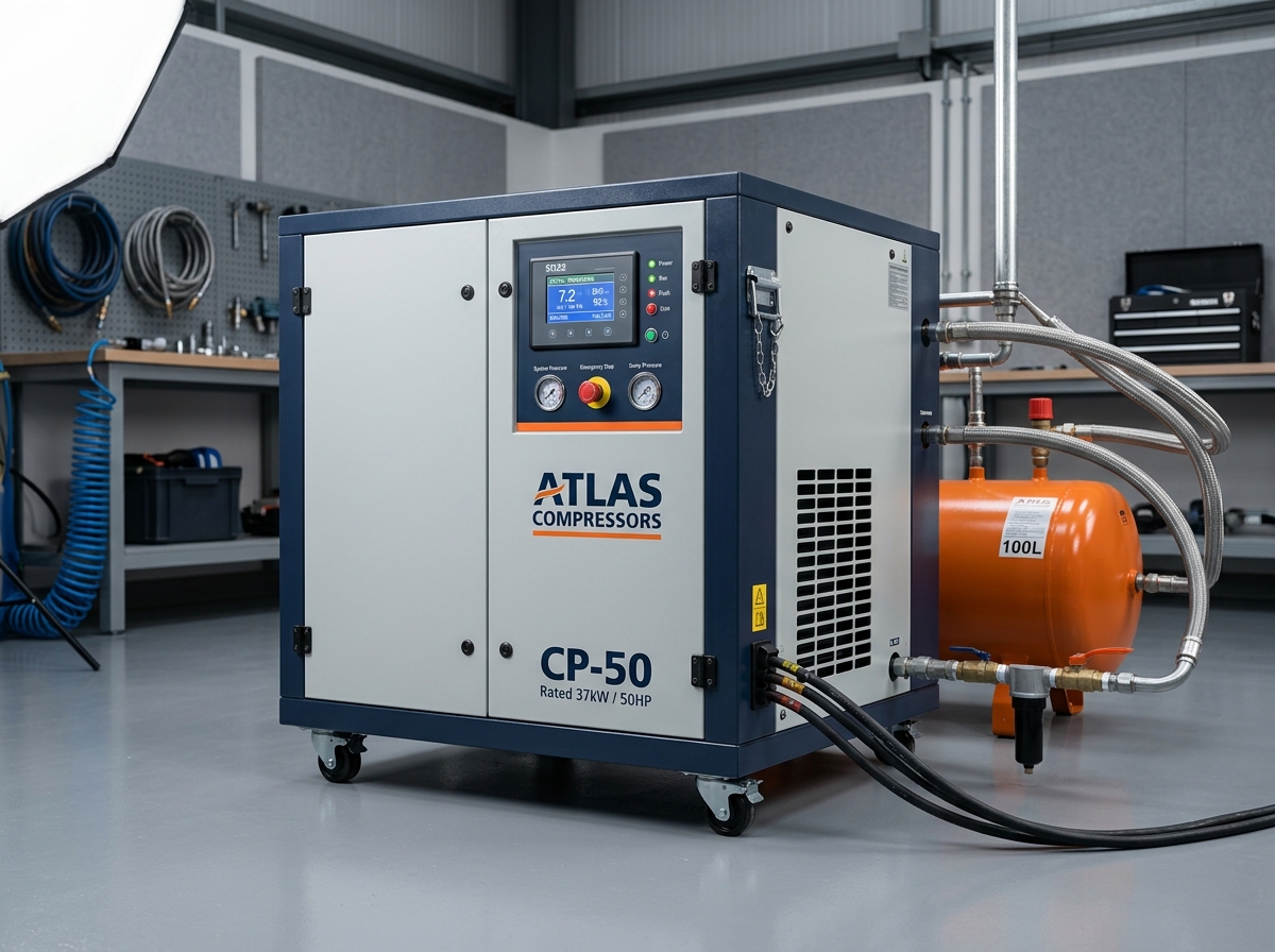 Atlas Copco industrial rotary screw compressor